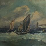 Table old fishing boats