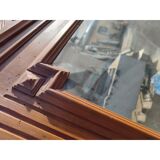 Wooden fireplace mirror