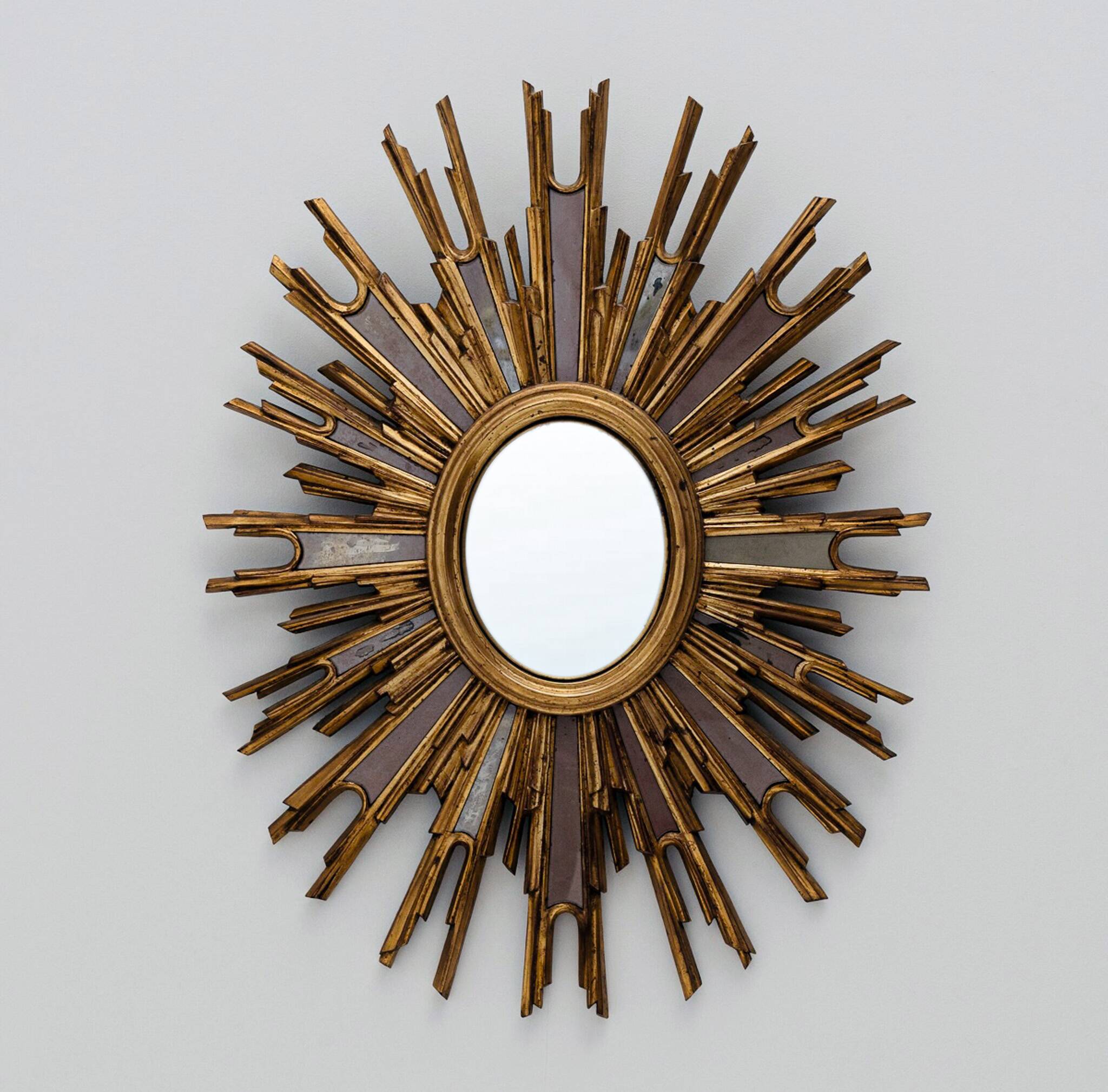 Rare oval convex sun mirror (3 pieces available)