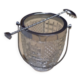 Oberglass ice bucket and spoon