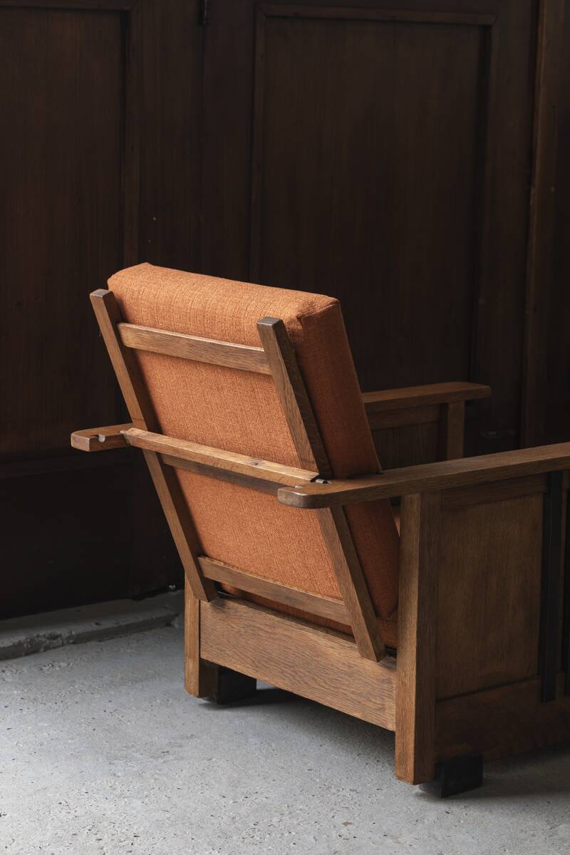 Reclining easy chair, Amsterdamse school, Dutch design, 1930s