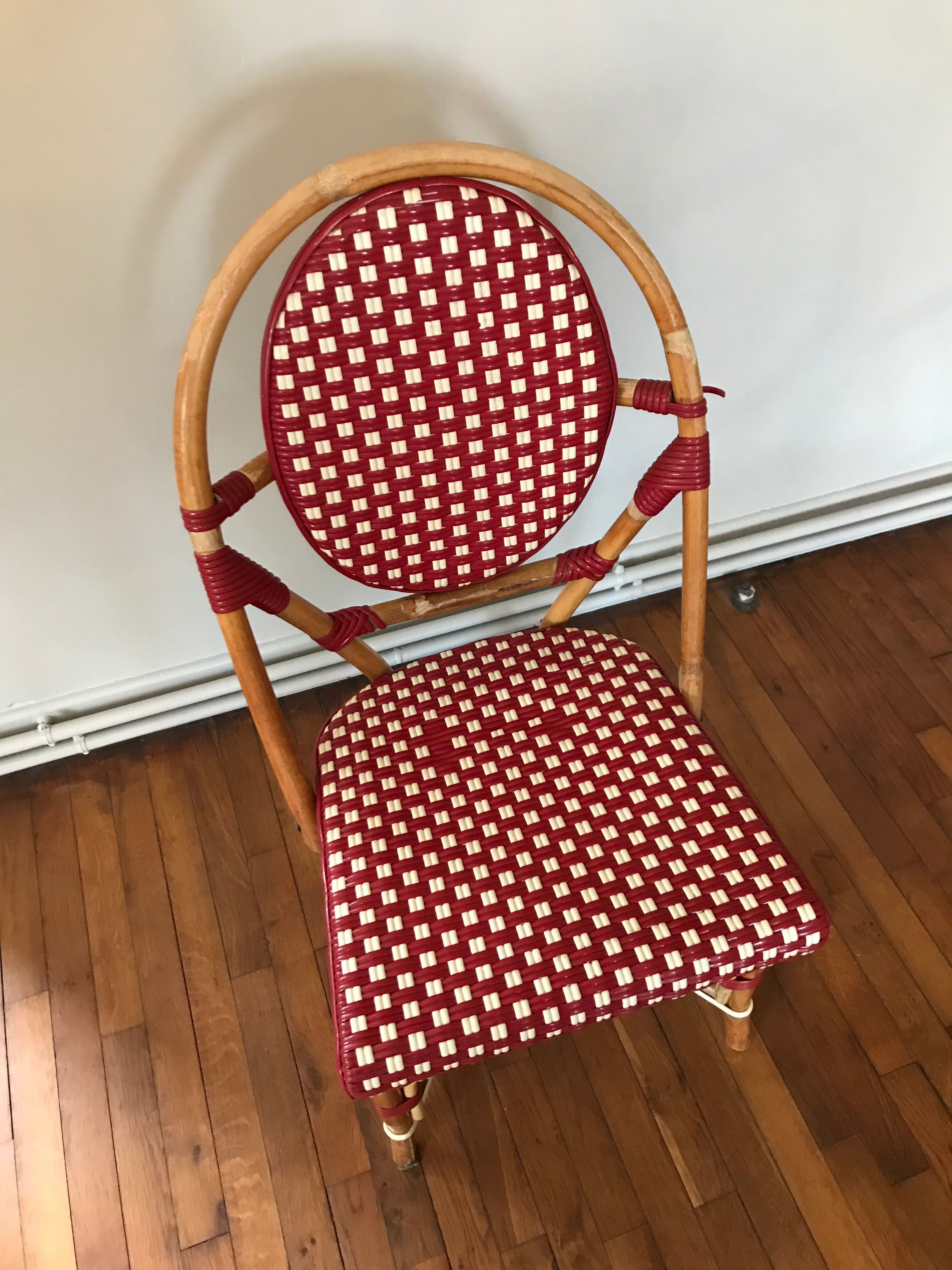 Rattan bistro chair and braiding