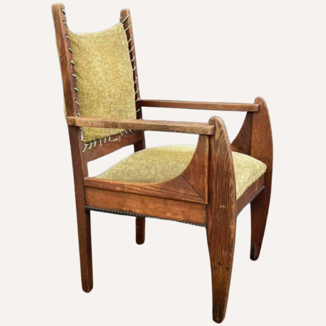 Dutch art deco curved chair, ca 1930s