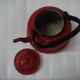 Red enamelled iron teapot from 1960