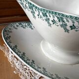 Saucière sur dormant en Terre de Fer Gien modèle Montigny vert