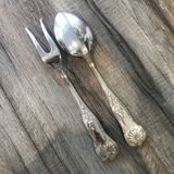 Paire de couverts de service en argent