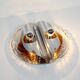 Stunning large pair of Murano glass and chrome wall lights by Mazzega