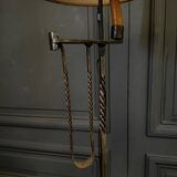 Neo-Gothic floor lamp with 2 candle holders, early 20th century, ironwork