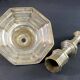 18th century Regency candlestick in silvered bronze with chiseled floral decoration