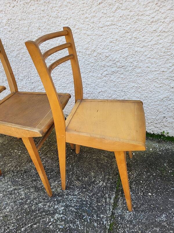 Serie de 3 chaises bistrot 1950