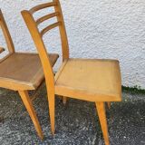 Serie de 3 chaises bistrot 1950