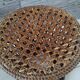Tabouret en osier et rotin vintage