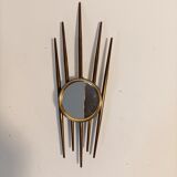 Miroir de chambre en laiton doré 1960