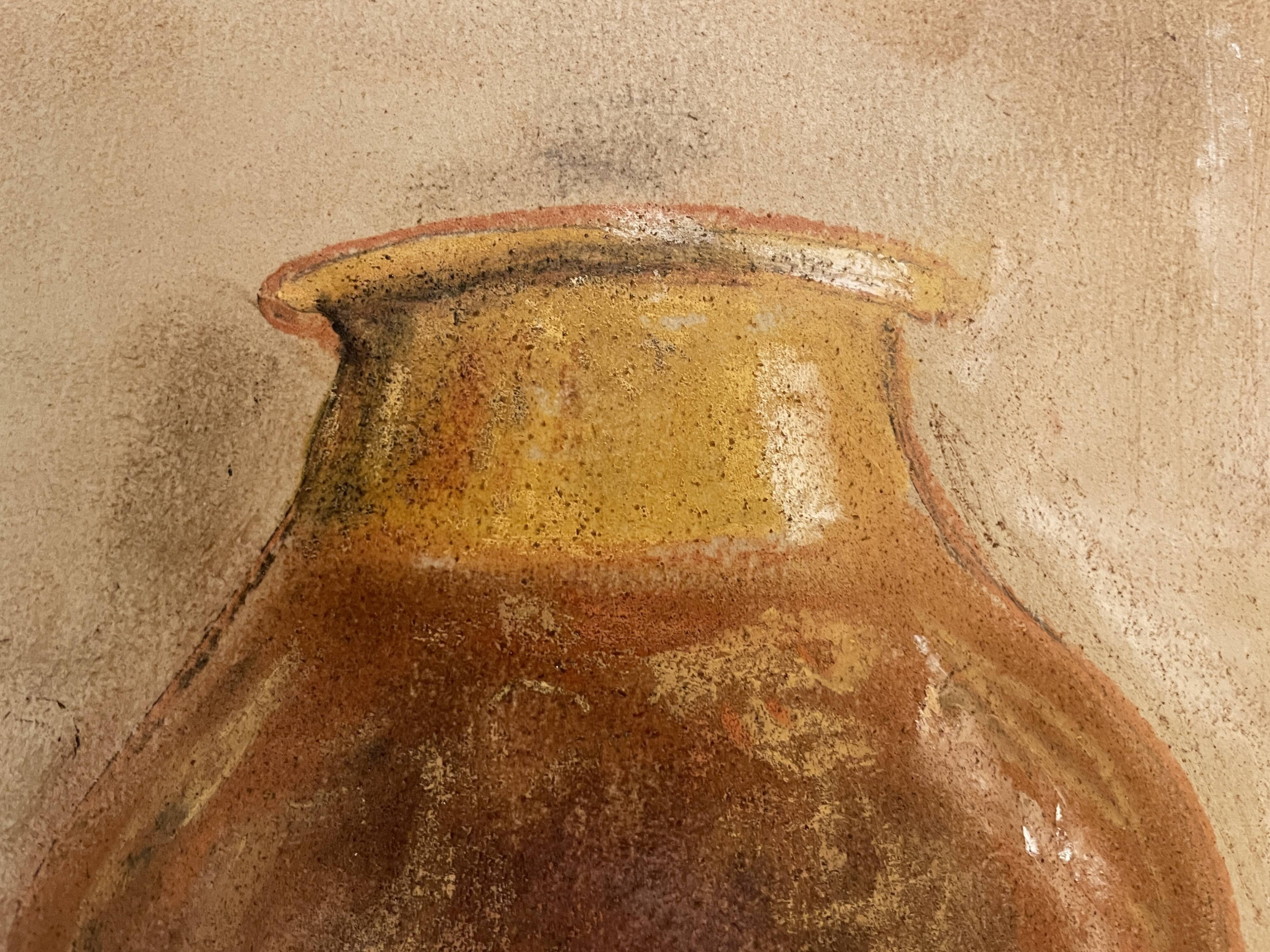 Painting signed pastel still life “Provençal jar”