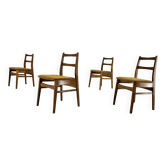 4 chaises de salle à manger en hêtre années 1960, Tchécoslovaquie