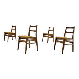 4 chaises de salle à manger en hêtre années 1960, Tchécoslovaquie