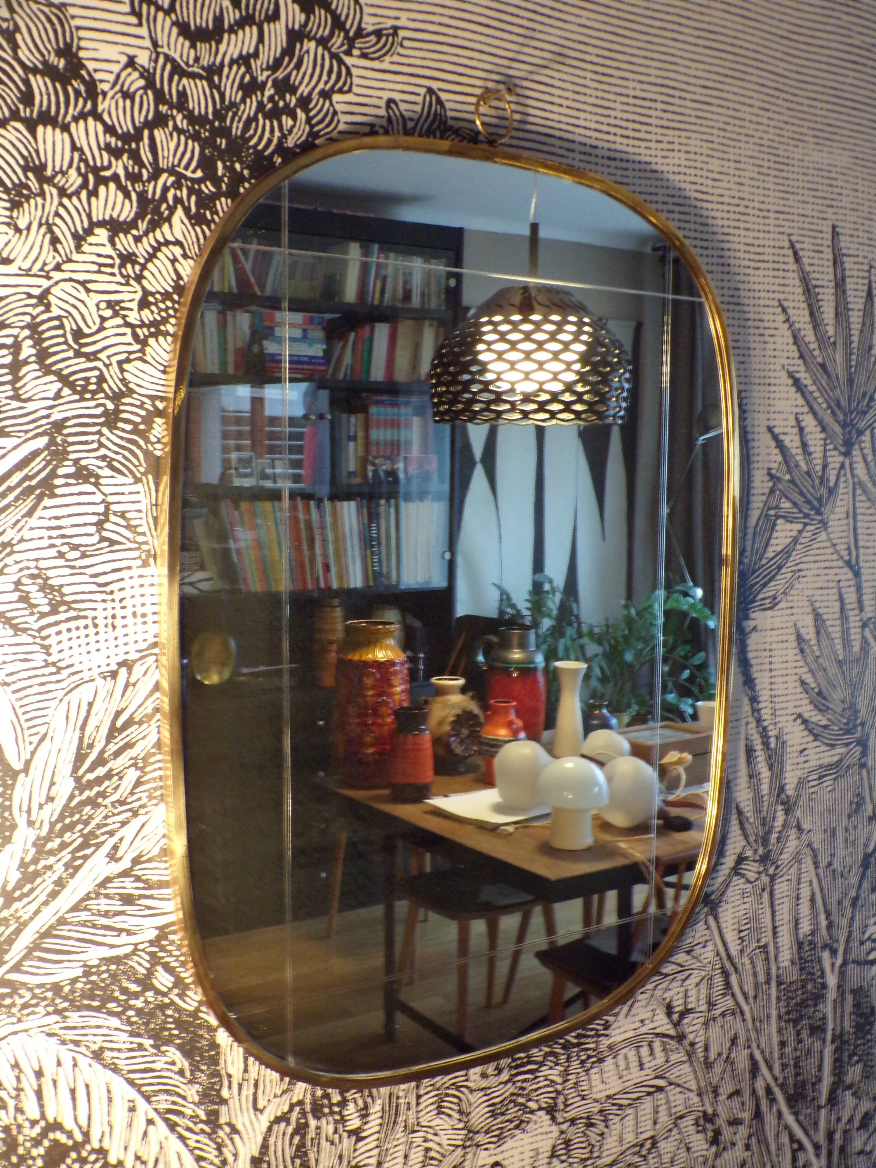 Mirror 60x80 cm brass frame