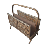 Rattan and wicker magazine holder