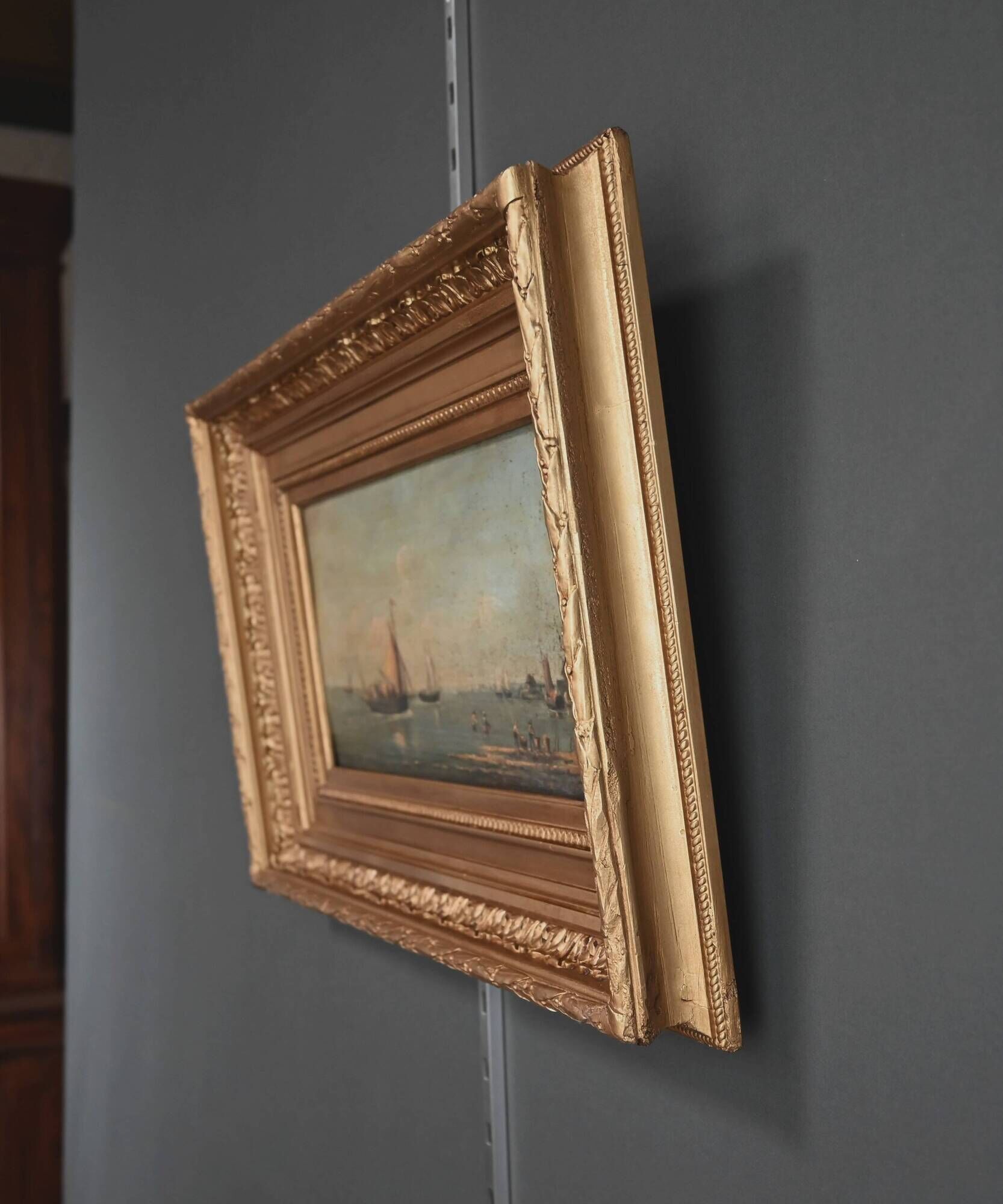 Tableau "Return to Port", oil on panel, signed Gilbert – Late 19th century
