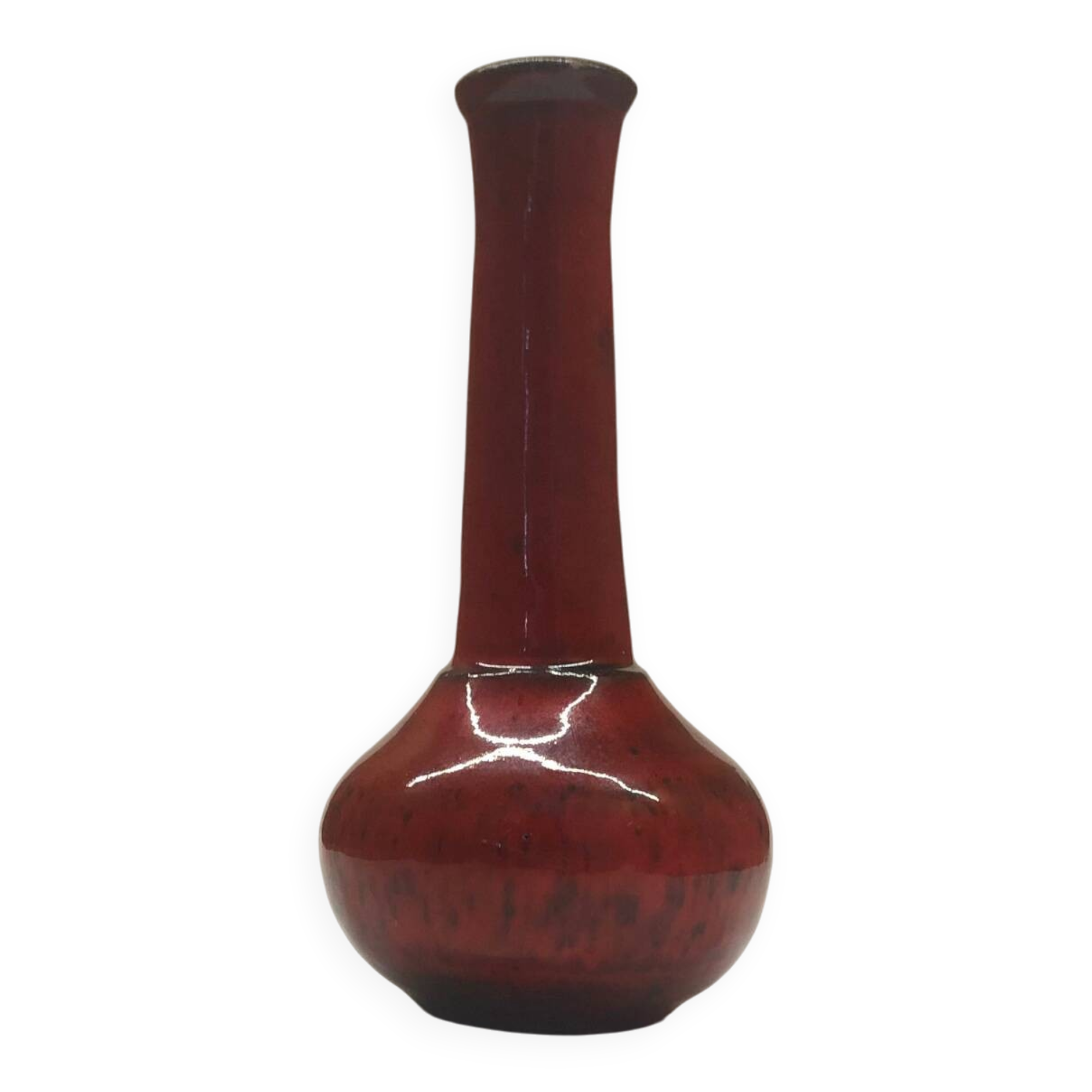 Red ceramic bud vase