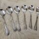 Set of 6 silver metal cream spoons