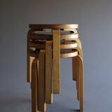 Model 60 stools by Alvar Aalto for Finmar, 1930s. Set of 4