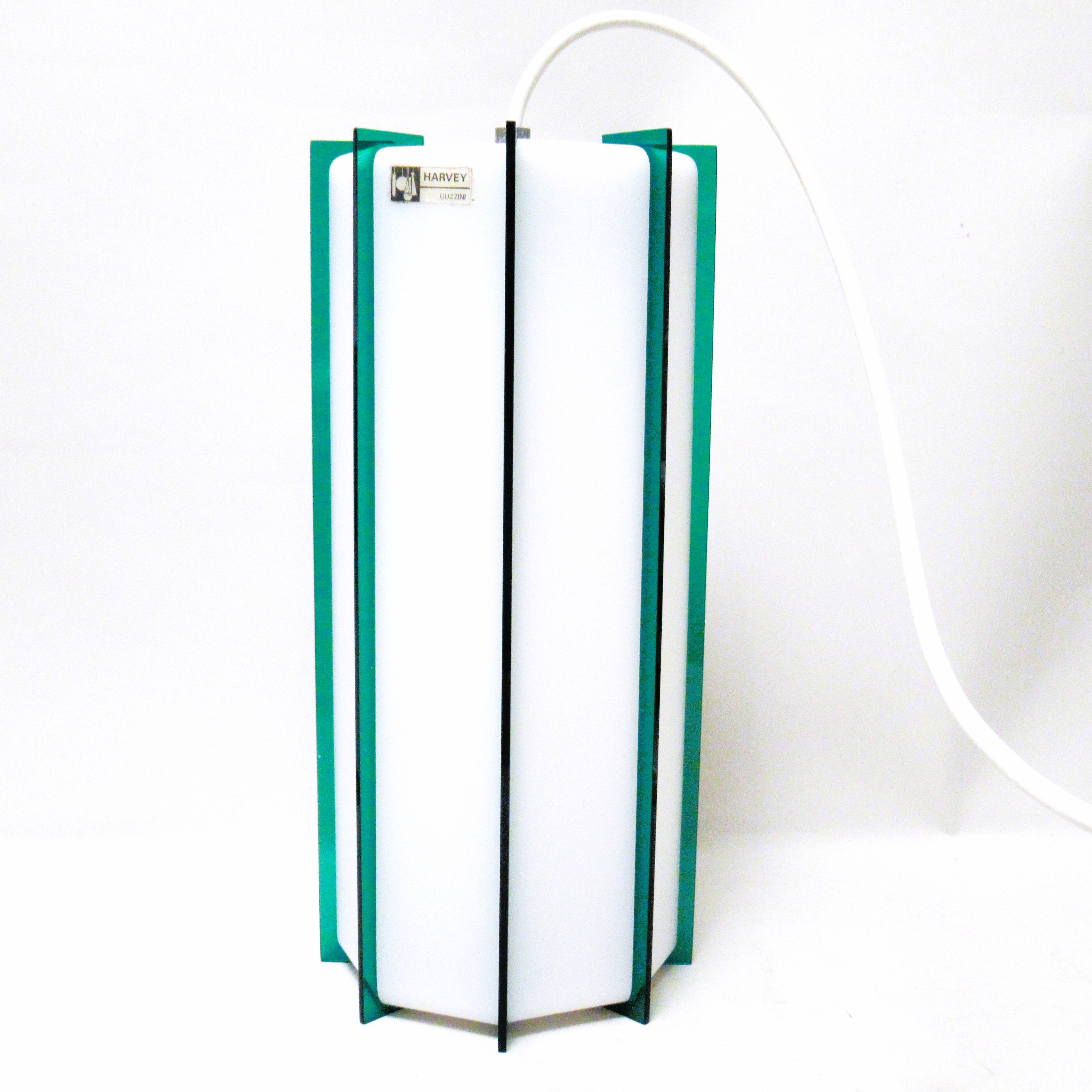 Two-tone white green pendant lamp Harvey Guzzini 60s