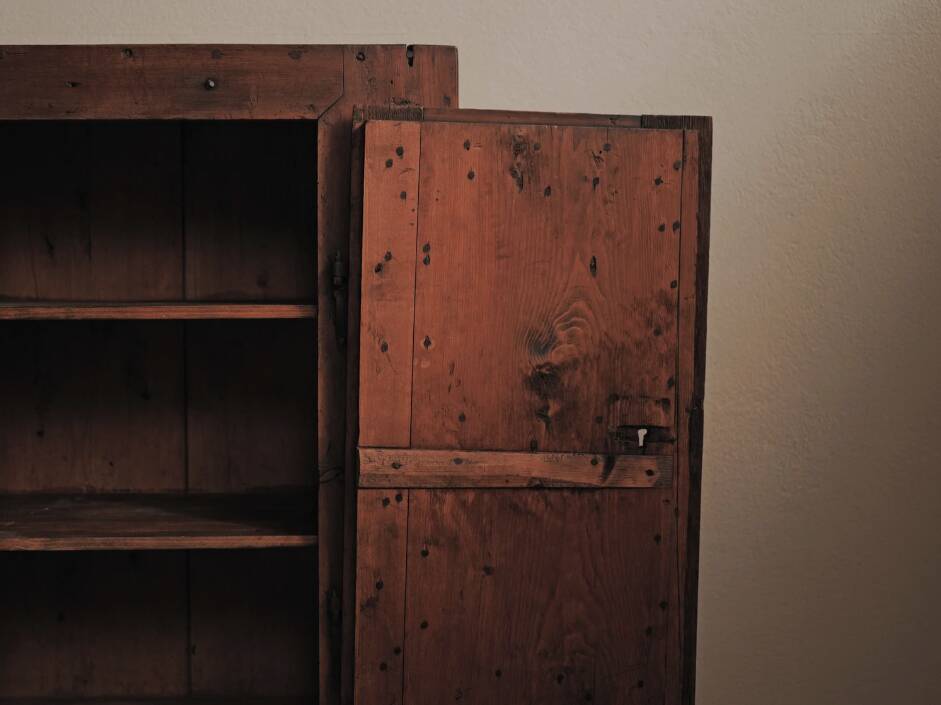 Mountain furniture in pine and larch, Folk art, Savoie, 19th century