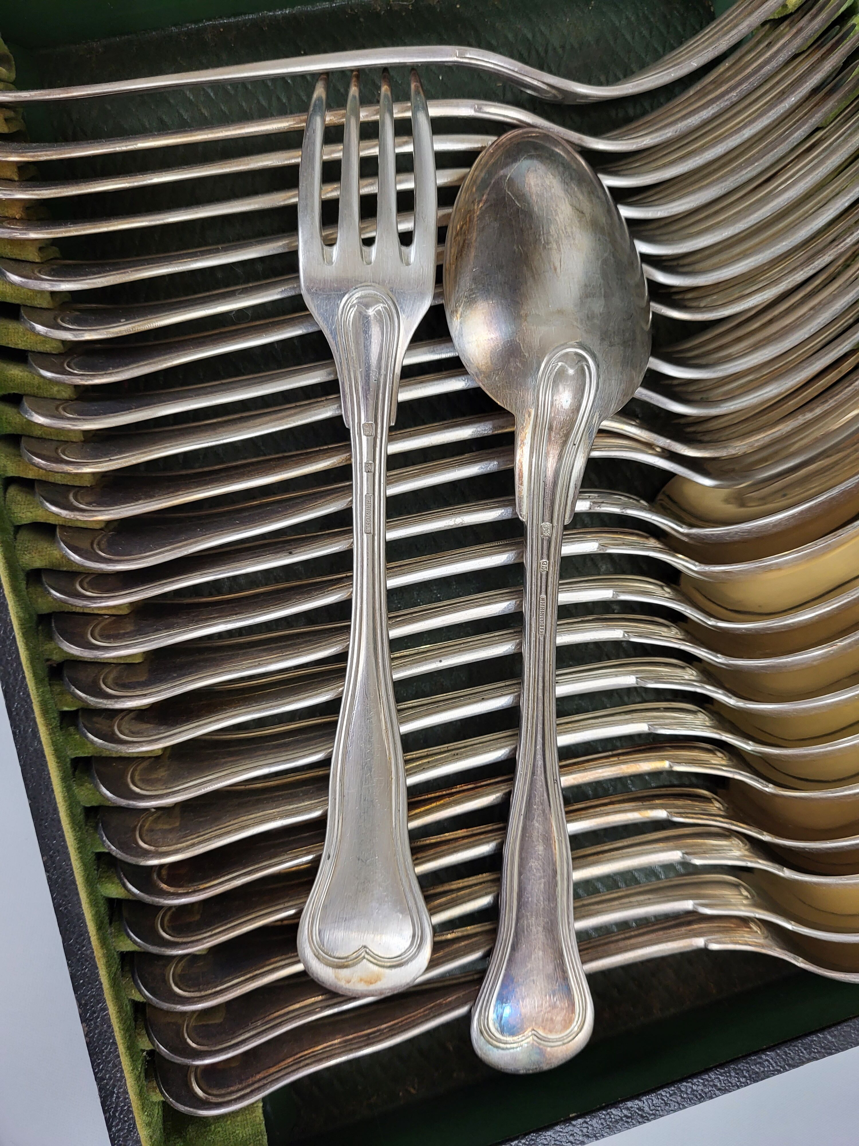 Cutlery set 24 pieces silver metal Christofle