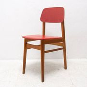 Mid-century colour chair, vintage wooden accent seating, 1960s