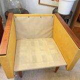Fauteuil vintage jaune moutarde, 1950