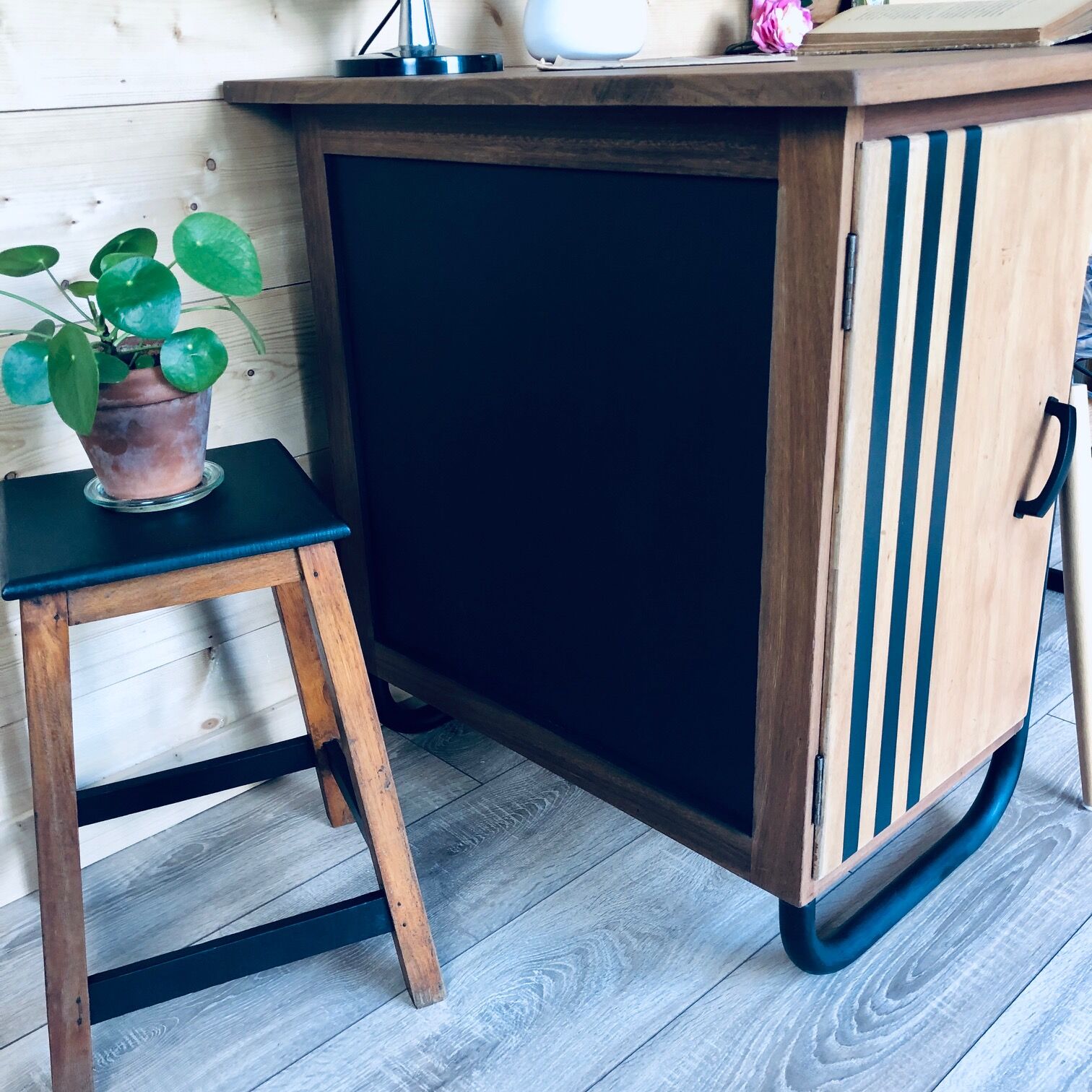 Former oak teacher's desk circa 1950