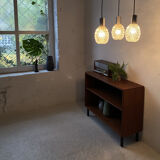 Cascading pendant lamp with structured glass shades