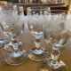 5 verres à pieds de porto gravés