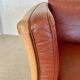 VINTAGE DANISH MID CENTURY DARK COGNAC LEATHER 2 SEATER STOUBY SOFA