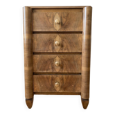 Antique Art Deco wooden chest of drawers with 4 drawers