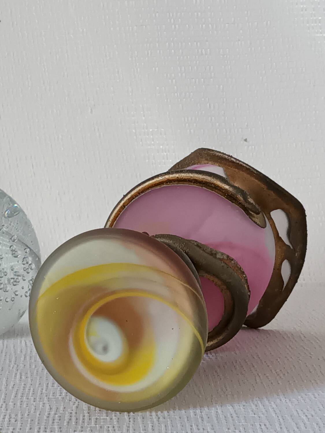 20th-century glass paste vase signed