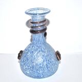 Vintage vase in blown glass and blue and purple glass paste - Murano Glass Bottle? Italy