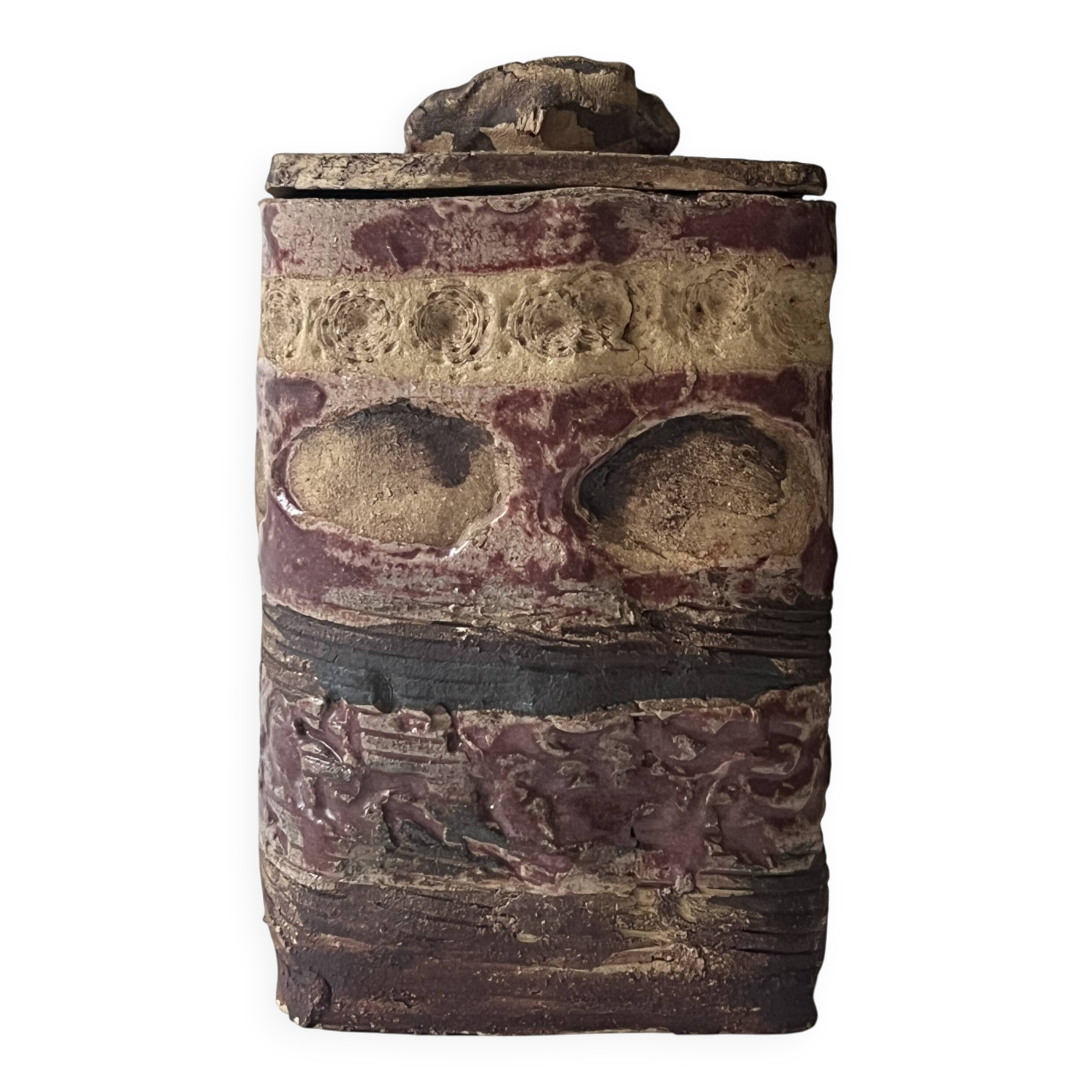 Vintage ceramic closed pocket emptier signed KS