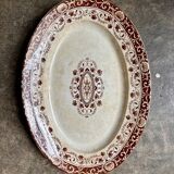 Medium oval dish Jules Vieillard - Bordeaux in ironstone, "Louis XV" service