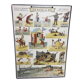 Planche vintage "Les bains de mer"