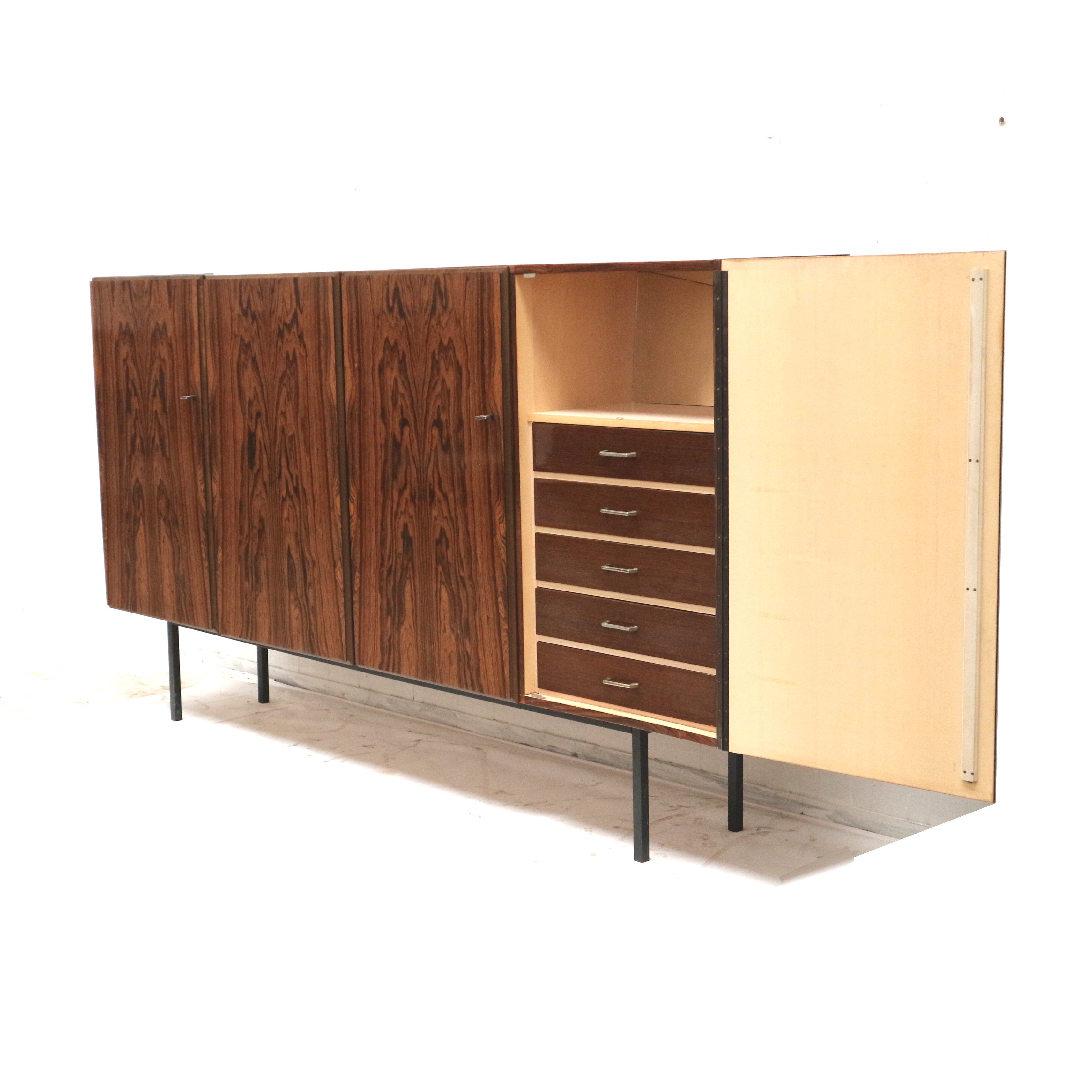 Vintage rosewood sideboard / highboard made in the 60
