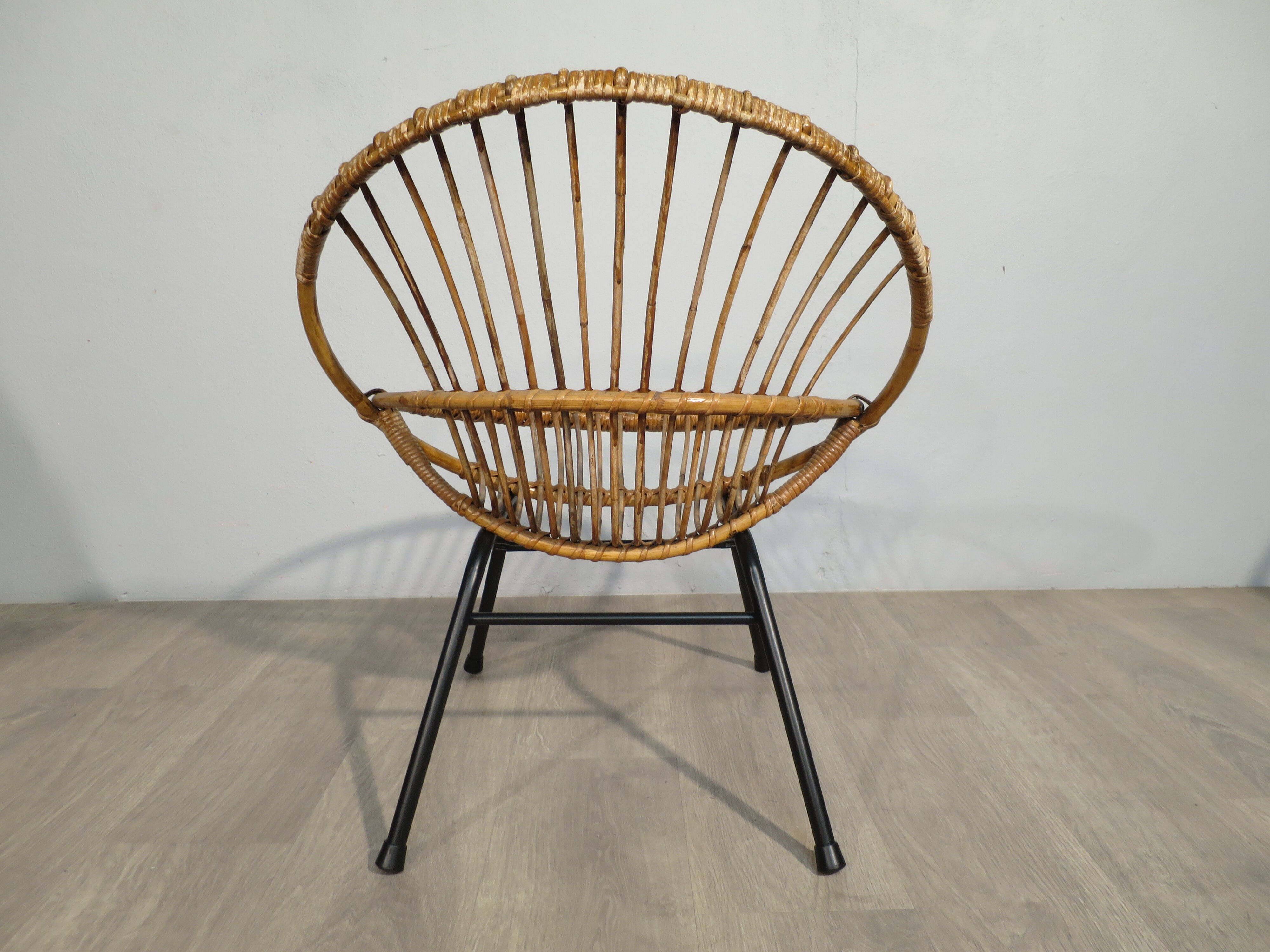 Rattan basket armchair 1960