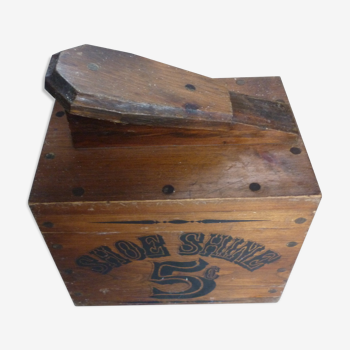 Boite de cireur de chaussures en bois