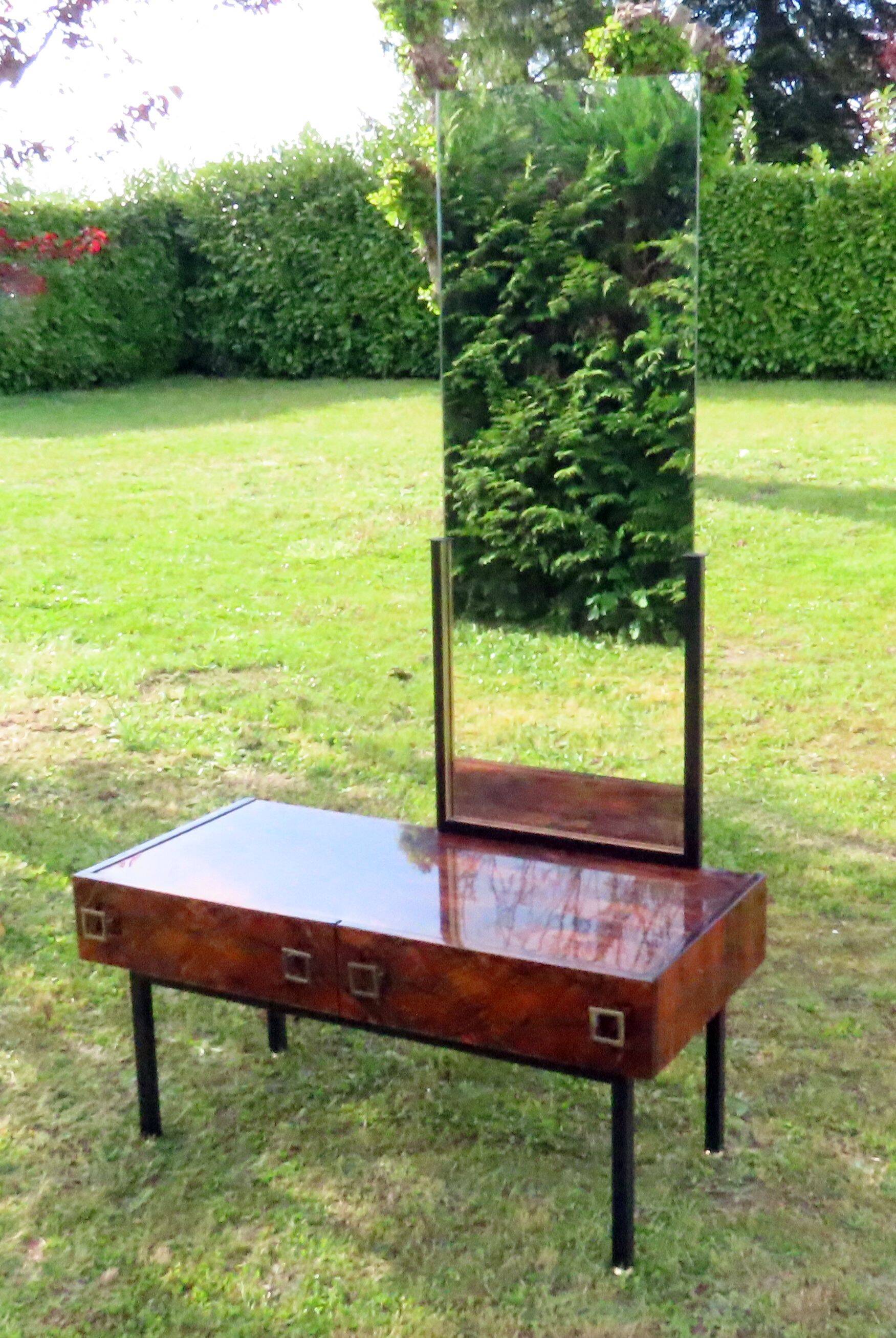 Dressing Table Console Entrance Furniture in Rosewood with Mirror