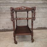 Serving trolley bar servant removable tray rustic oak