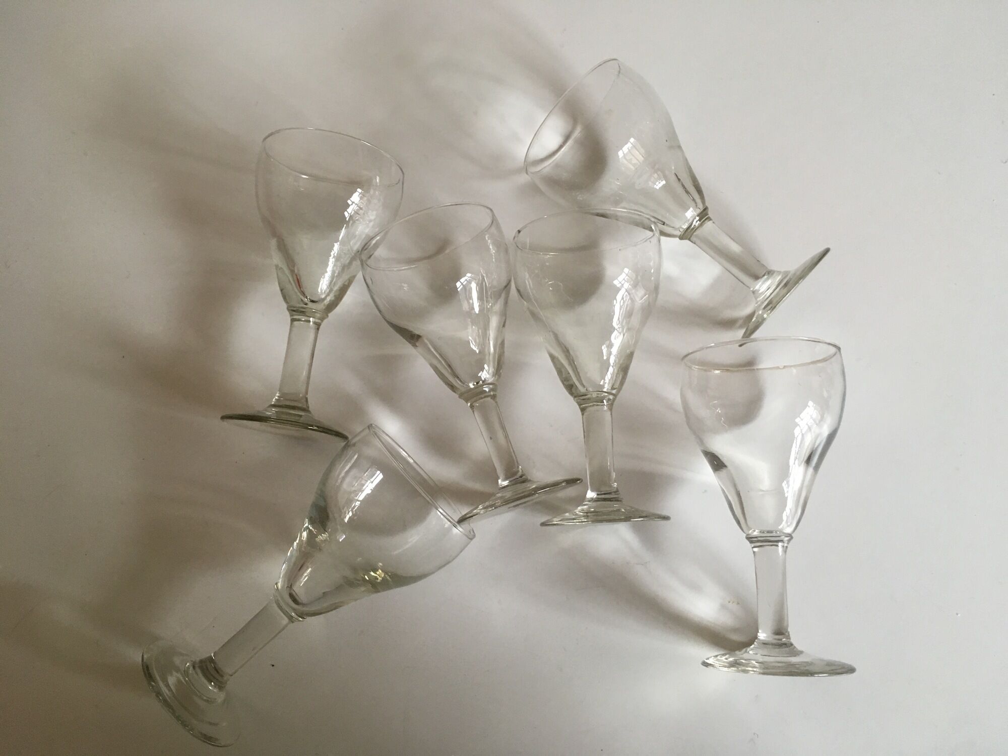 series of 6 walk glasses from bistro counter 50s