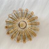 Round wall light ceiling light amber gold sun 1970 1980