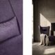 Vintage Mid-Century Scandinavian Modern Oak & Purple Fabric High Back Wing