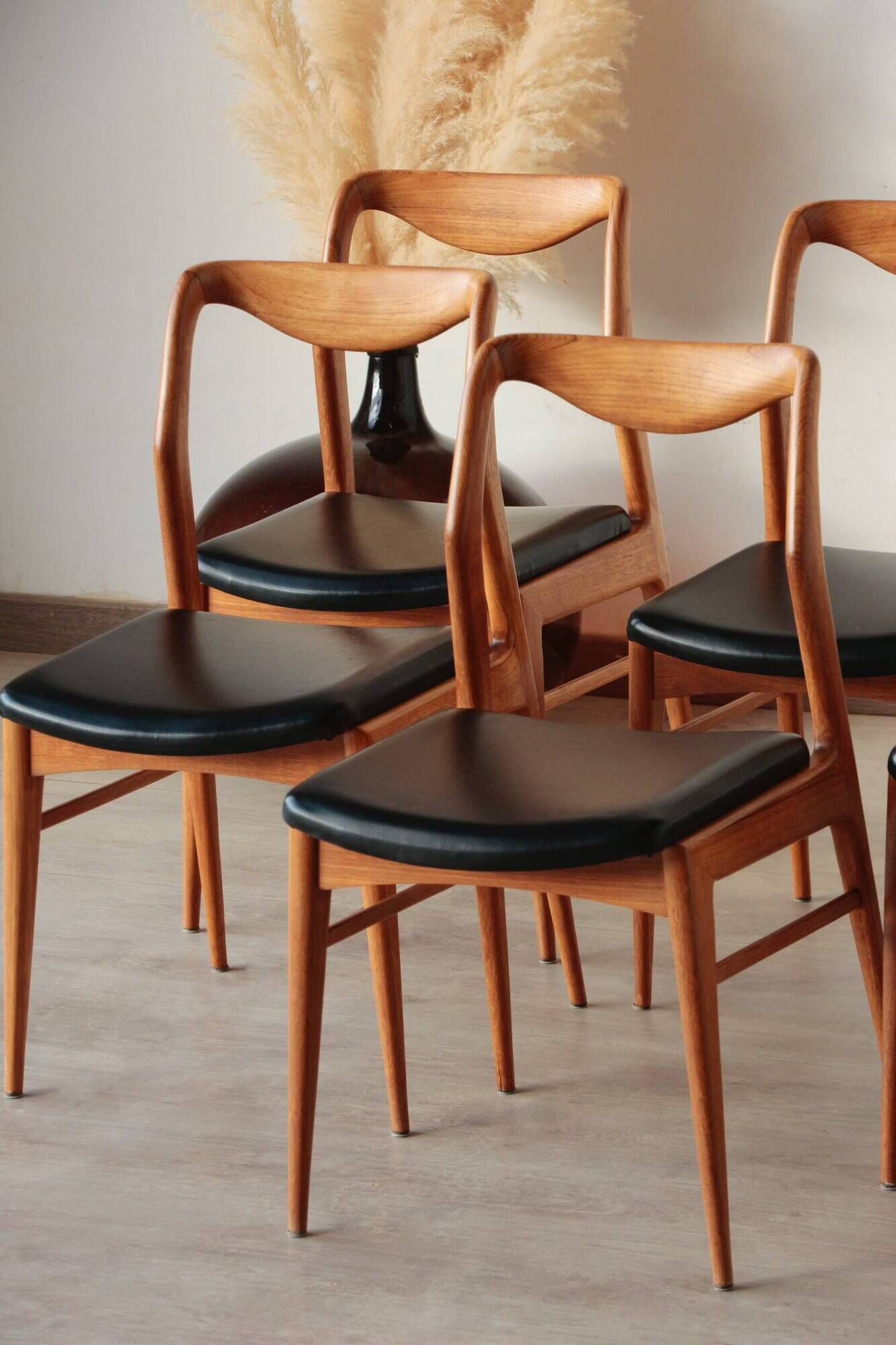 Set of 6 Vintage Scandinavian Teak Chairs – 1960s